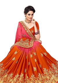 PANASH TRENDS Women's  Barfi Silk Heavy Embroidery Work Saree