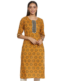 Jaipur Kurti Women's  Cotton Straight Kurta Green S