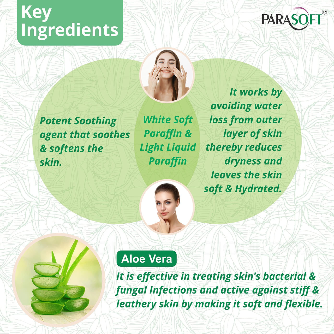 Parasoft Cream for Dry & Dehydrated Skin Intense Moisturizer Nourishing Cold & Winter Cream with Goodness of Aloevera for both Men & Women, Non-Greasy Paraben Free-100gm