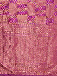 Satrani Women's Jacquard Poly Silk Saree With Unstitched Blouse Piece