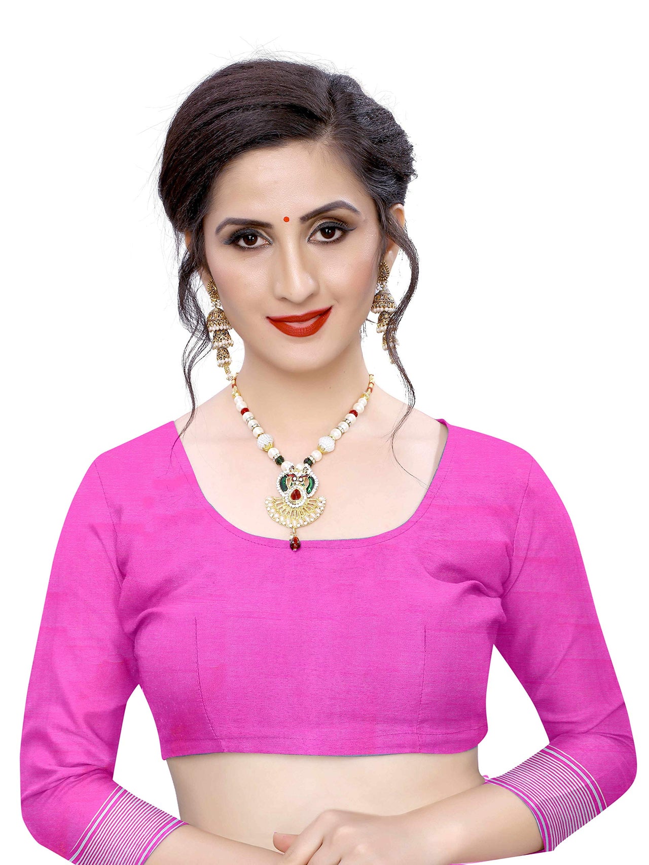 Enthone Women's  Pure Cotton Jamdani Saree With Unstitched Blouse Piece(Blue)