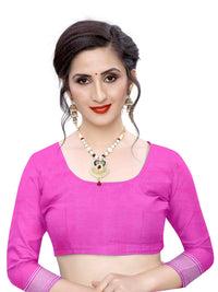 Enthone Women's  Pure Cotton Jamdani Saree With Unstitched Blouse Piece(Blue)