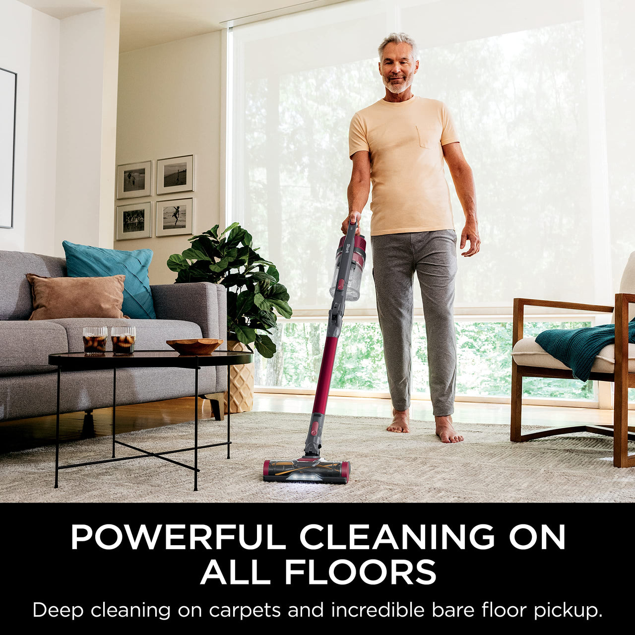 Shark IZ631H Cordless Pro Vacuum with PowerFins and Self-Cleaning Brushroll, Includes Upholstery Tool & Crevice Tool, Up To 60 Minute Runtime, HEPA Filtration, Cordless Vacuum, Dark Grey/Mojito Gray