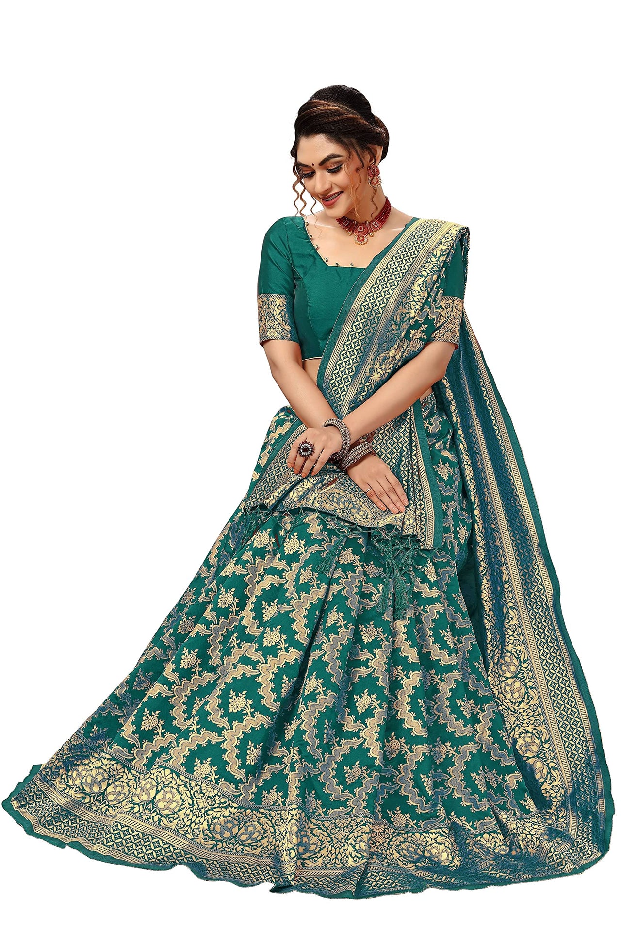 Nivah Fashion Women's  Banarasi Art Silk Saree with Blouse Piece