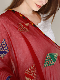 DIAMO Embroidered Chiffon Women's  Dupatta