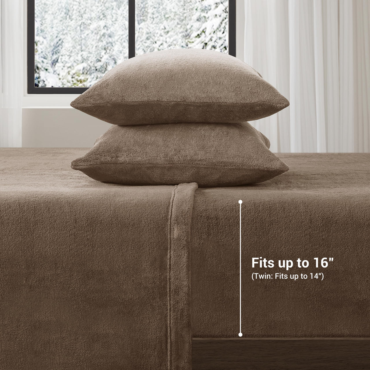 Sleep Philosophy True North Fleece Sheet Set Full, Solid Color, Warm & Plush Sheets Soft Fleece Bedding Full Size Sheets, Fitted Pocket Fits Up to 16" Mattress, Soloft, Full Burgundy 4 Piece