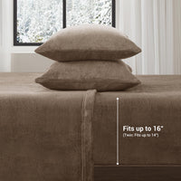 Sleep Philosophy True North Fleece Sheet Set Full, Solid Color, Warm & Plush Sheets Soft Fleece Bedding Full Size Sheets, Fitted Pocket Fits Up to 16