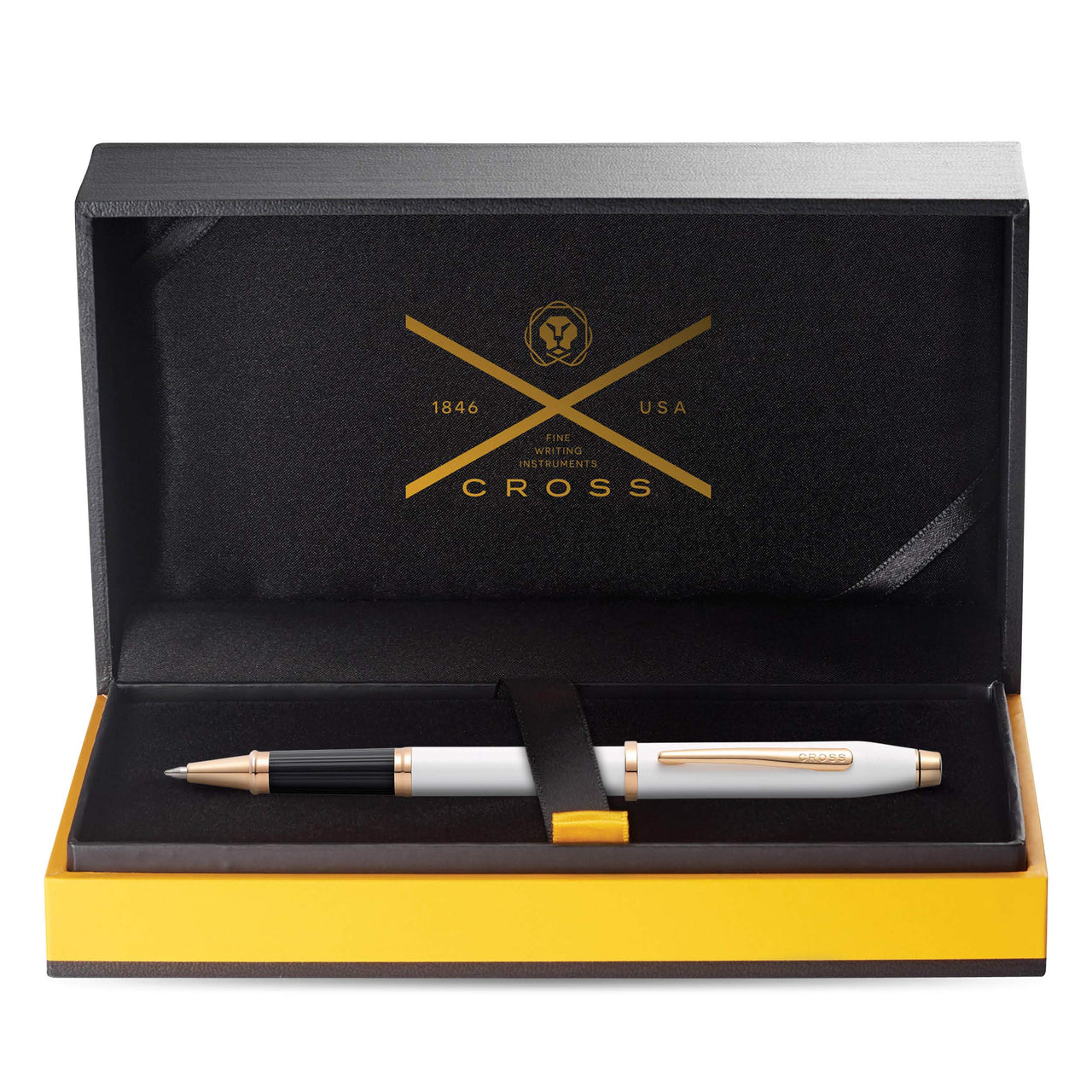 Cross Century II Refillable Gel Ink Rollerball Pen, Fine Rollerball, Includes Luxury Gift Box - Pearlescent White Lacquer Pearlescent White Lacquer / Rose Gold