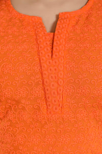 QUEEN SHIELD Women's  Formal & Casual Cotton Chikan-Kari Kurta (4444.)