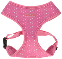 Puppia Dotty Dog Harness Over-The-Head No Pull No Choke Walking Training Adjustable for Small & Medium Dog, Large, Pink