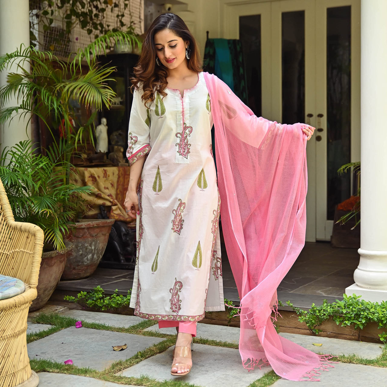 Royal Export Women's  All Over Floral Printed Salwar Suit Set