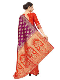SATYAM WEAVES Women's  Banarasi Cotton Silk Saree With Blouse Piece