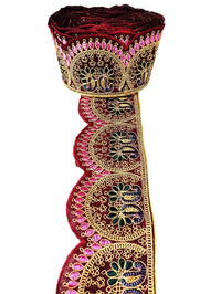 CARTZEYE Embroidery Heavy Work Trim Lace Border for Saree, Kurti, Dresses, Bandhani, Lehenga, Decorative Ribbon