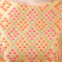 X3 Women's  Brocade Zari Weaving Elbow Length Sleeves Saree Blouse