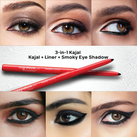 FACESCANADA Magneteyes Metallic Kajal Pencil - Black,0.35G (Pack Of 8)|24 Hr Long Stay|One Stroke Smooth Glide|Waterproof,Smudgeproof&Fadeproof|Deep Matte Finish|Enriched With Almond Oil & Vitamin E
