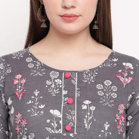 Vbuyz Women's  Floral Print Anarkali Cotton Kurti(VF-KU-591-592)
