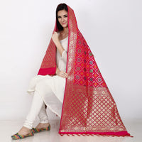 Kapaaha Women's  Woven Silk Blend Banarasi Zari Dupatta/Chunni, Width 45 Inch, Length 2.5 Meter