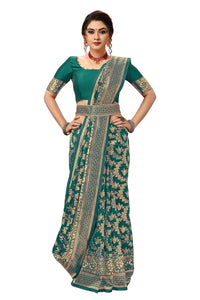 Nivah Fashion Women's  Banarasi Art Silk Saree with Blouse Piece