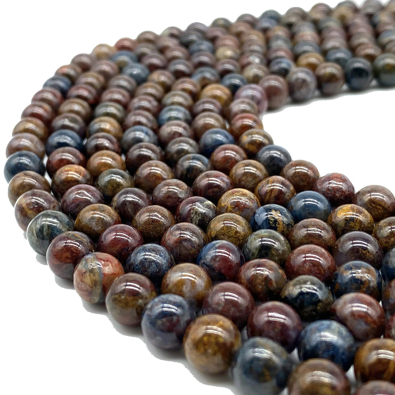 ABCGEMS Namibian Pietersite (AKA Vision Stone for Meditation- Exquisite Swirling Bands) Healing Crystal Stone Ideal for Bracelet Necklace Ring DIY Jewelry Making Craft Men Women Smooth Round 8mm Pietersite AKA Vision Stone (From Namibia)