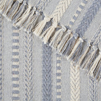 DII Farmhouse Braided Stripe Table Runner Collection, 15x72 (15x77, Fringe Included), Cool Gray 15x72