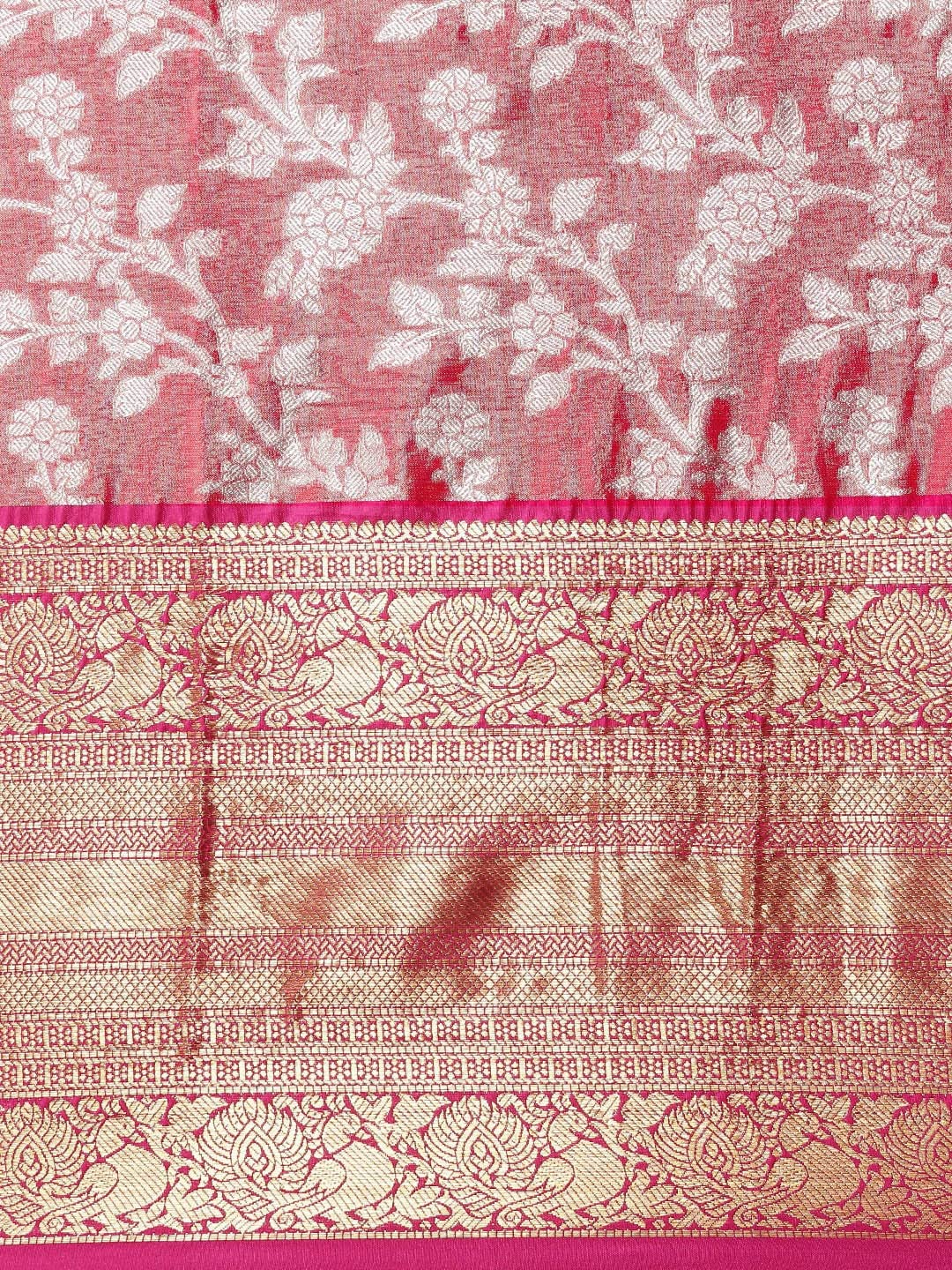 Pandadi Saree Women's  Arasi Soft Tissue Banarasi Silk Dharmavaram Pattu Saree With Unstiched Blouse Piece