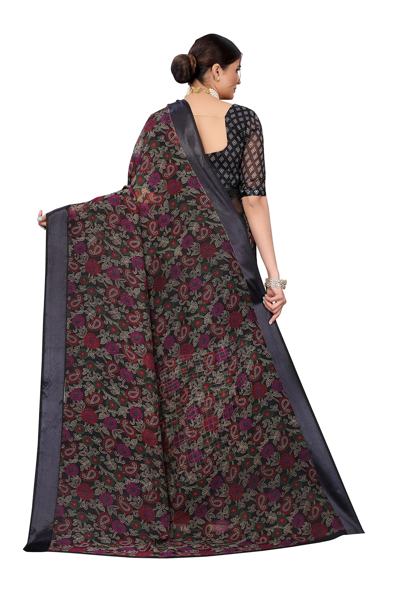 Yashika Women's  Linen Saree Maroon