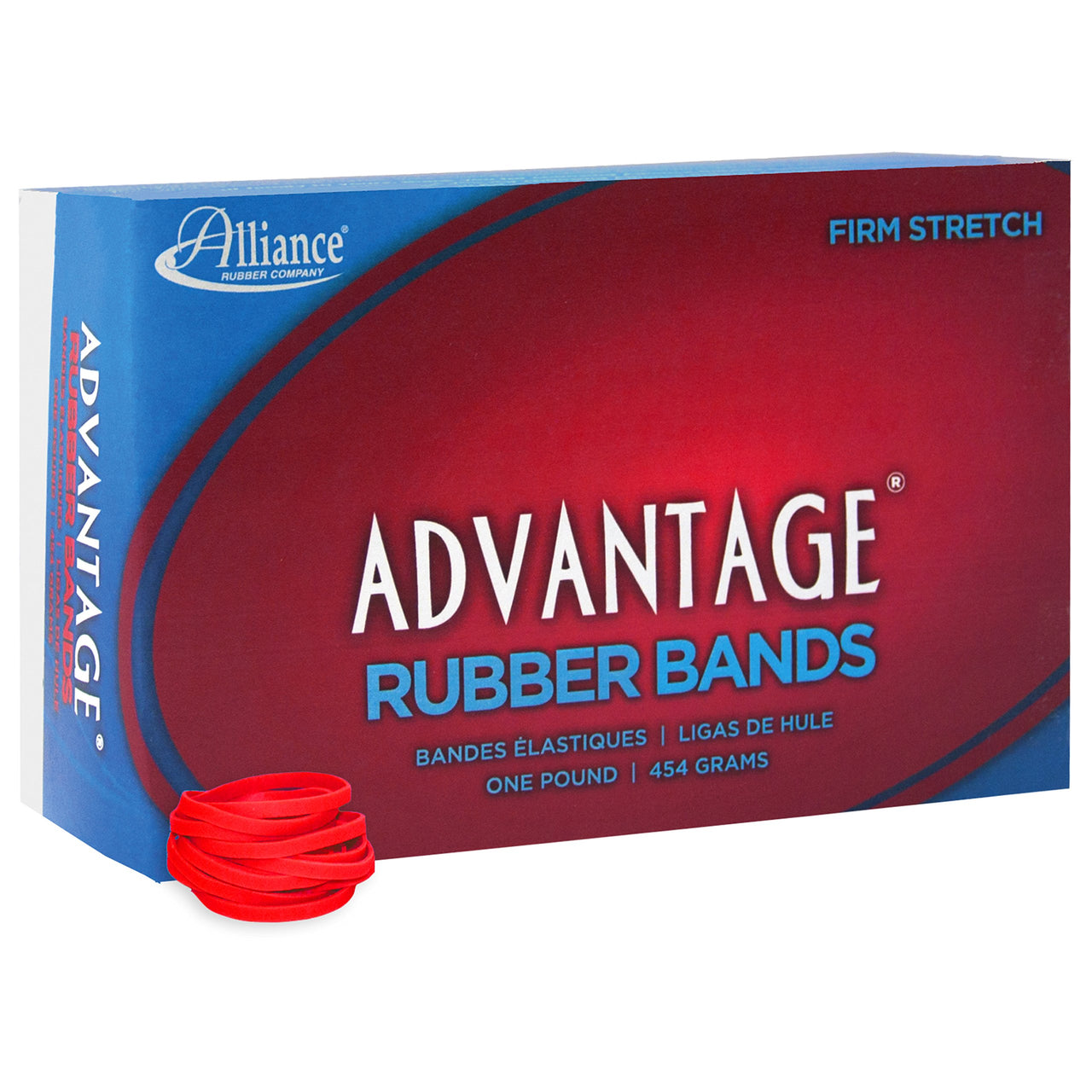 Alliance Rubber 96305 Advantage Rubber Bands Size #30, 1 lb Box Contains Approx. 1150 Bands (2" x 1/8", Red)