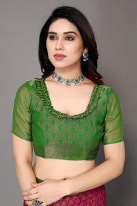 Winza Designer Women's  Chiffon Brasso Floral Printed Saree with Blouse Piece