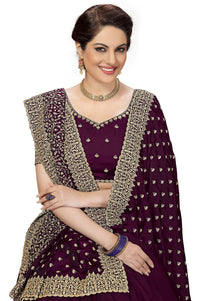 PANASH TRENDS Women's  Heavy Embroidered Silk Saree Women