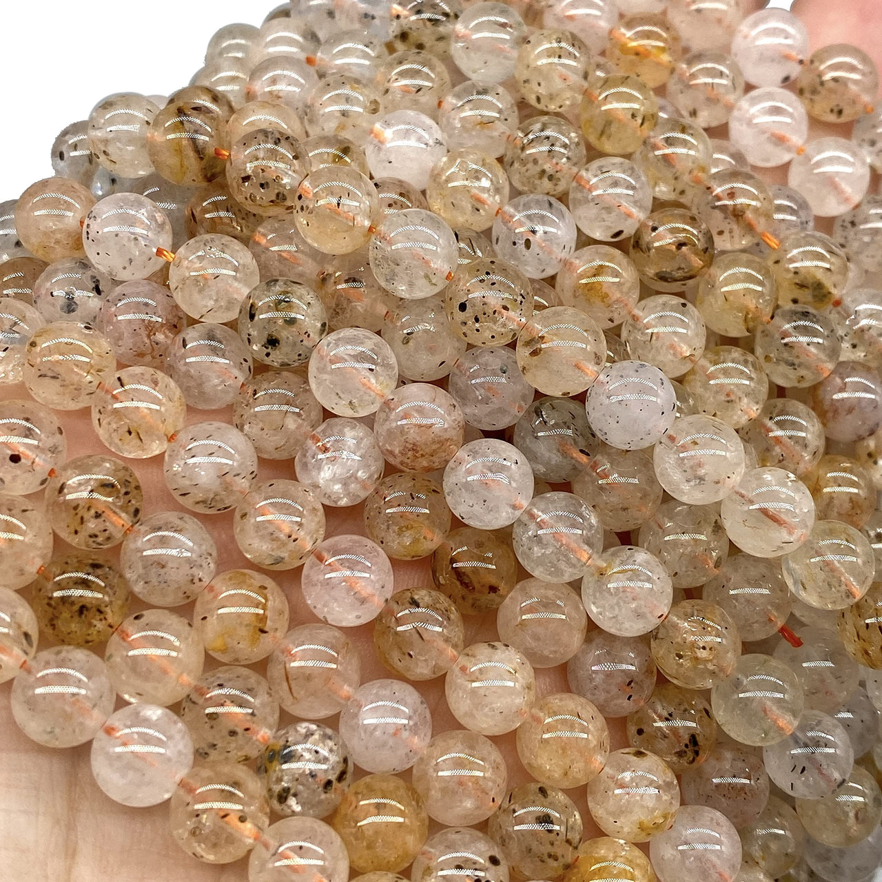 ABCGEMS Brazilian Orange Biotite Beads (AKA Golden & Black Mica) Healing Energy Crystal Stone Ideal for Bracelet Necklace Ring DIY Jewelry Making Craft Men Women Smooth Round 8mm Orange Biotite (From Brazil)