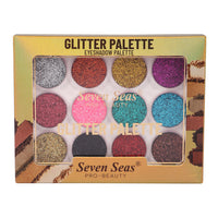 Seven Seas Glitter Eyeshadow Palette Shimmery Finish for Eye Makeup | Long Lasting | Highly Pigmented For Smokey Eye Palette (Natural)