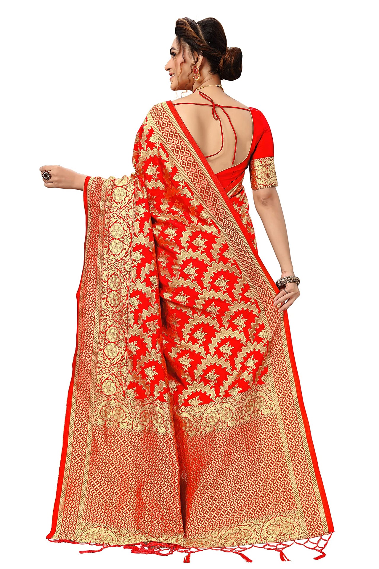 Nivah Fashion Women's  Banarasi Art Silk Saree with Blouse Piece