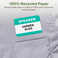 Avery EcoFriendly Recycled Name Tags, 2-1/3