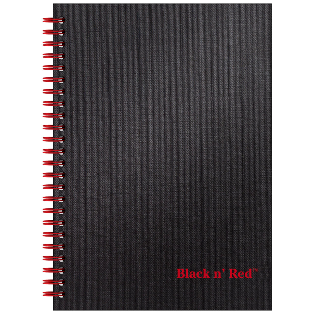 Black n' Red Notebook, Business Journal, 8-1/4" x 5-1/4", 70 Sheets, Ruled, Optik Paper, Scribzee App, Hardcover, Wirebound, Black (L67000) Small (Pack of 1)