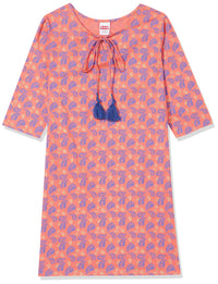 Amazon Brand - Jam & Honey Girl's  Cotton Regular Short Kurti PEACH 2 2 Years-3 Years