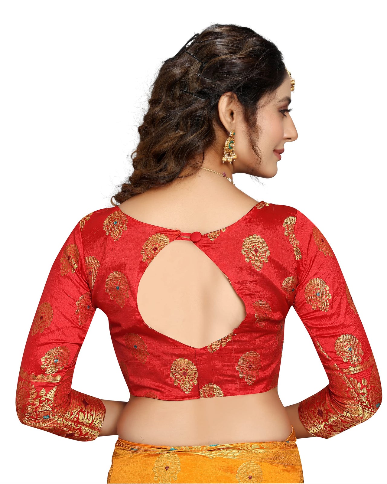 C J Enterprise Women's  Kanchipuam Pattu Pure Kanjivaram Silk Sarees For Wedding With Blouse Piece (perashooot paithani)