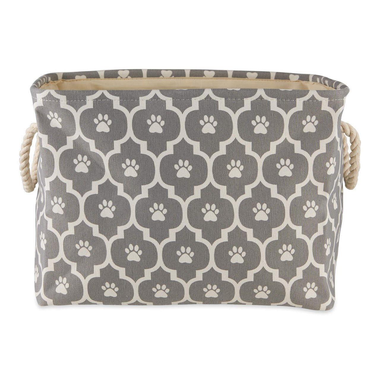Bone Dry Pet Storage Collection Lattice Paw Print, Small Rectangle, Gray