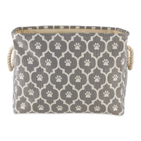 Bone Dry Pet Storage Collection Lattice Paw Print, Small Rectangle, Gray