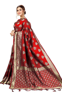 PANASH TRENDS Women's  Kanchipuram Banarasi Art Silk Saree with Blouse Piece