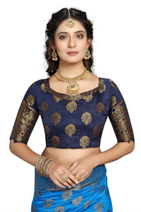 C J Enterprise Women's  Kanchipuam Pattu Pure Kanjivaram Silk Sarees For Wedding With Blouse Piece (perashooot paithani)