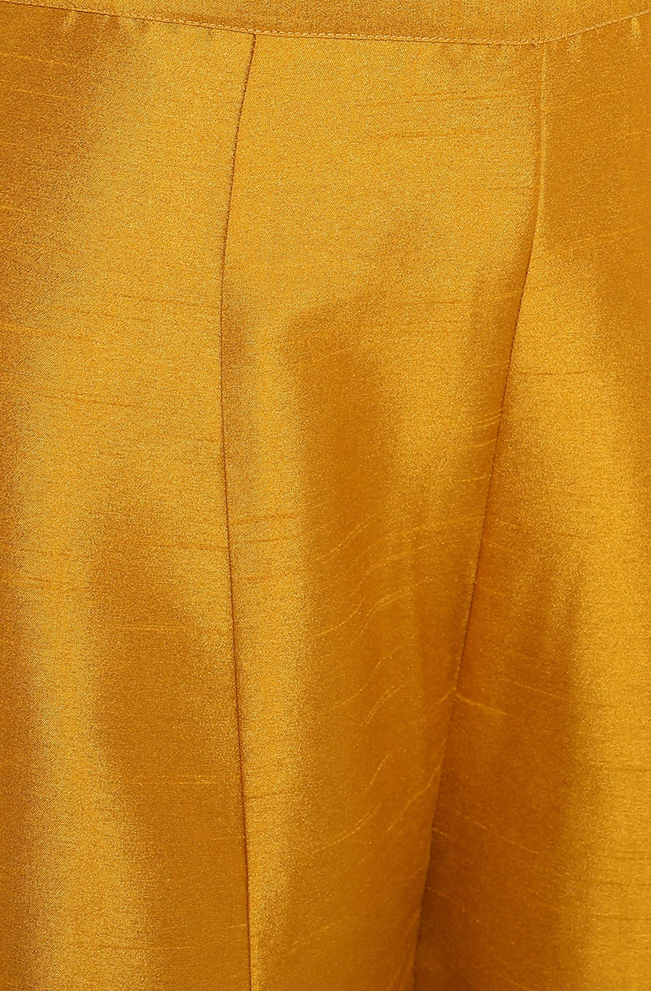 Janasya Women's  Mustard Poly Silk Gold Print Kurta with Palazzo and Dupatta