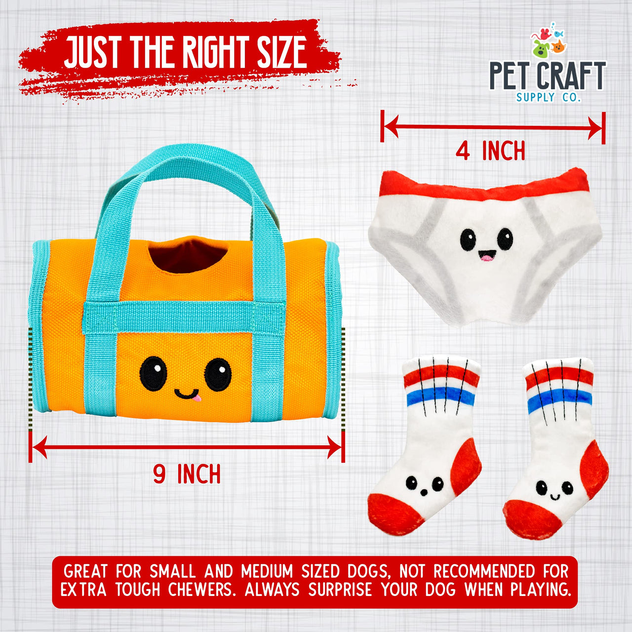 Pet Craft Supply Hide&Seek Plush Dog Toys Crinkle Squeaky Interactive Burrow Activity Puzzle Chew Fetch Treat Hiding Brain Stimulating Cute Funny Toy Bundle Pk for Small&Medium Dogs Puppies,4Piece Set Shredder Gym Bag