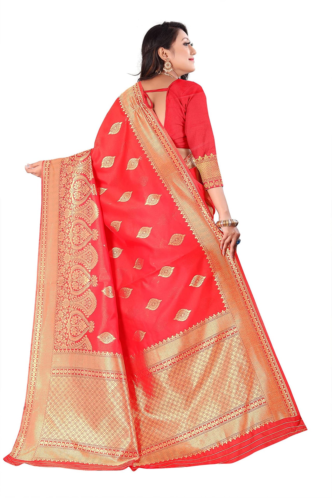 Amazon Brand - Anarva Soft Heavy & Cotton Silk Sarees for women, Beautiful saree free size with unstitched Blouse Piece