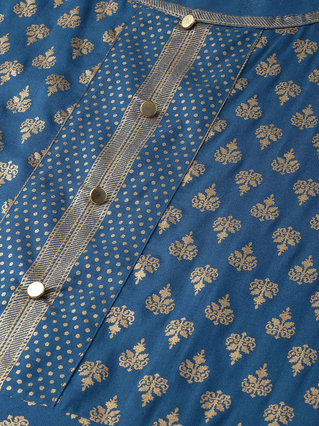 Yash Gallery Women's  Rayon Golden Buti Printed Anarkali Kurta