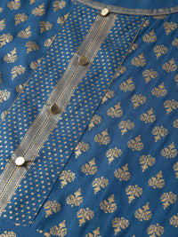 Yash Gallery Women's  Rayon Golden Buti Printed Anarkali Kurta