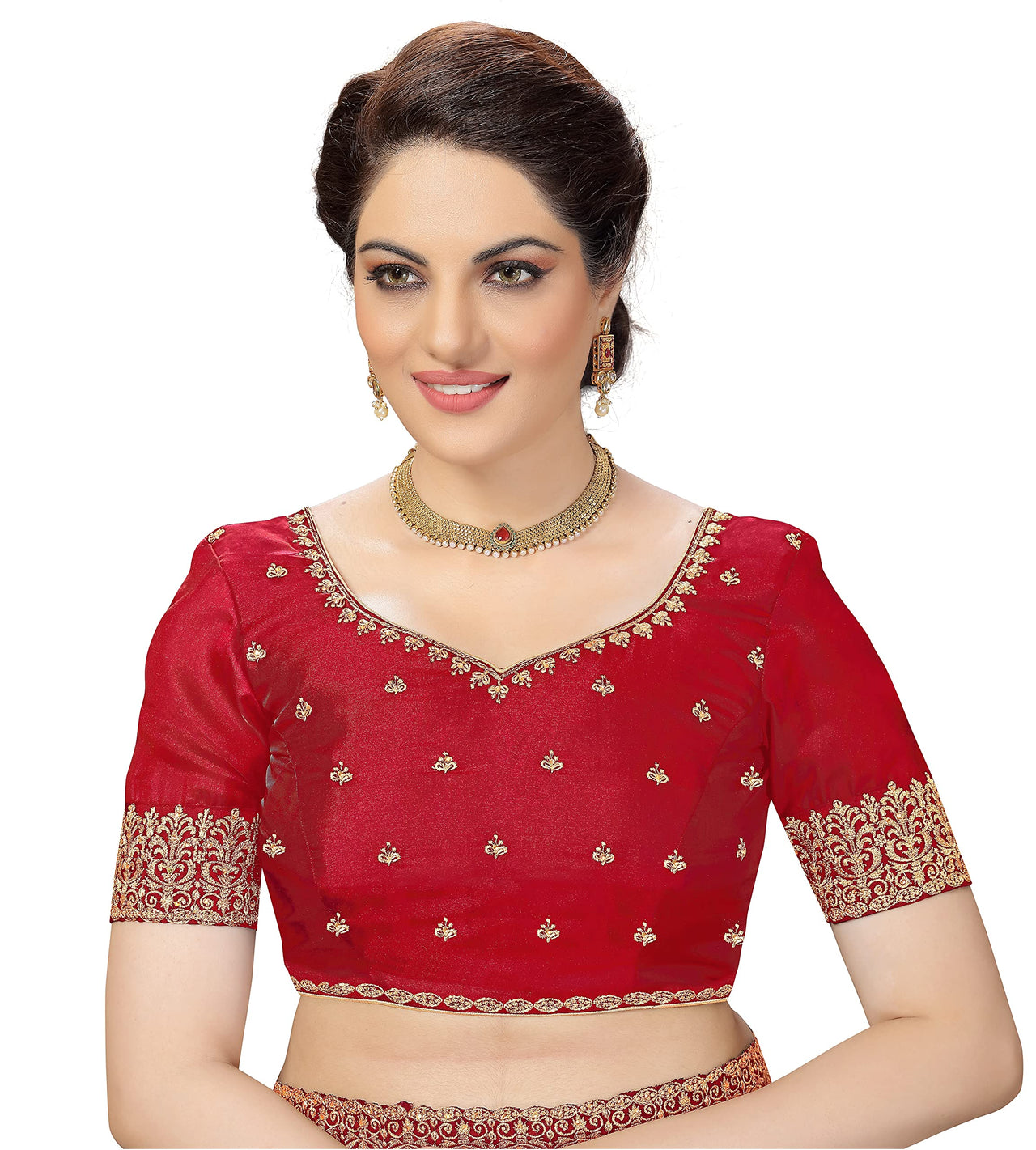 PANASH TRENDS Women's  Heavy Embroidered Silk Saree Women