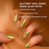 ZM Zayn & Myza Breathable Nail Enamel With Raspberry & Almond Oil, Bold Gold 7ml