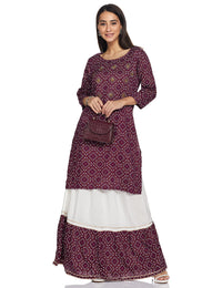 Ayukta Women Straight Kurti with Skirt