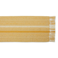 DII Farmhouse Braided Stripe Table Runner Collection, 15x72 (15x77, Fringe Included), Honey Gold 15x72