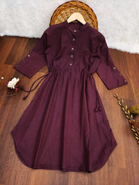 DHRUVI TRENDZ Kurti for Women || Soft Cotton Plain Long Straight Kurtis for Girls || Stitched Collar Kurta || Ideal for Office || Casual || Collage || Festival Wear Kurtis for Ladies